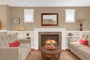 Seattle staged Sand Point Modern Townhouse Living Room
