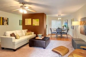 staged Capitol Hill Condo Living Room