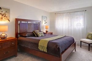 Staged Capitol Hill Condo master bedroom
