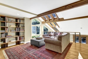 Seattle Staged Mercer Island Craftsman House Living Room