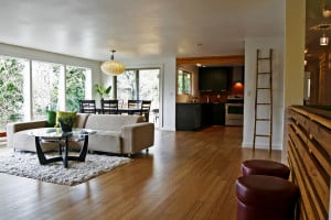 Seattle staged Matthew's Beach Living & Dining Room
