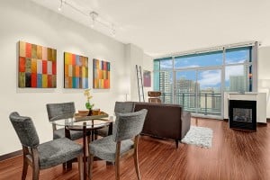 Staged Living Room In Cristalla condos