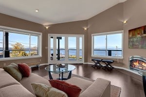 Staged Mid-Century home in West Seattle neighborhood
