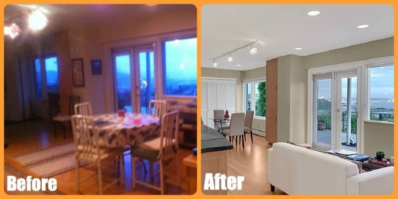 Before and after staging kitchen Home staging transformation by seattle staged to sell