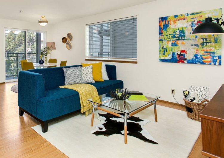 Capitol Hill Condo Living Room Staged Seattle