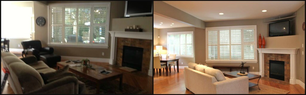 BEfore and after staging family room