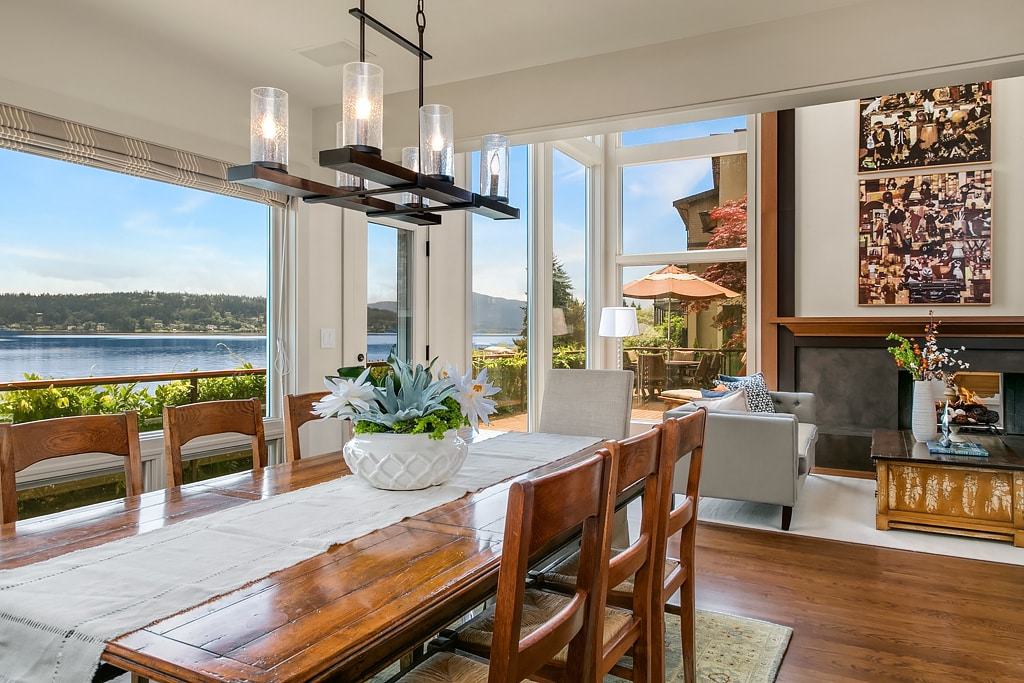 Dining Room Waterfront Property Lake Sammamish Bellevue Water View