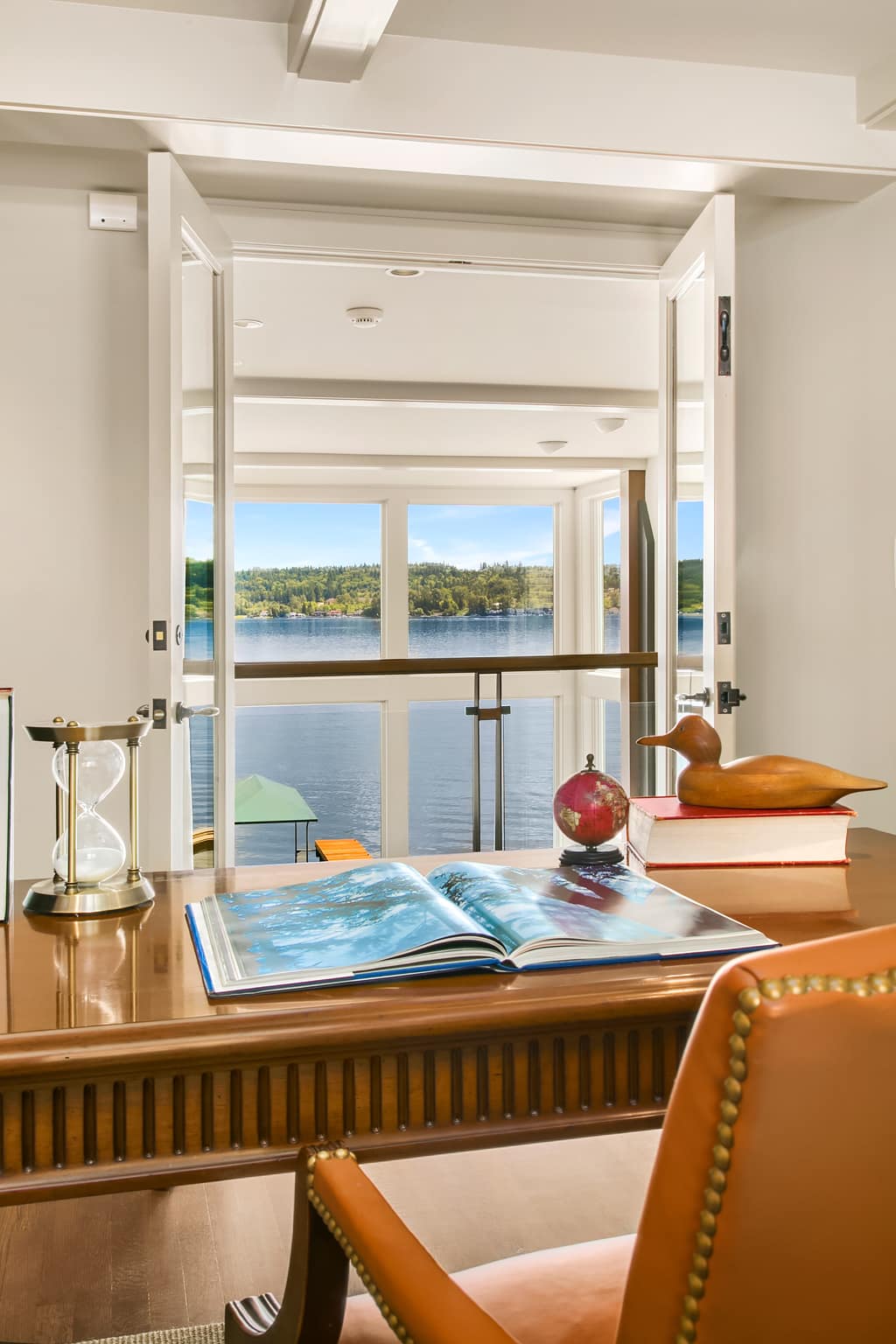 Home Office Water View Lake Sammamish Bellevue Luxury Home