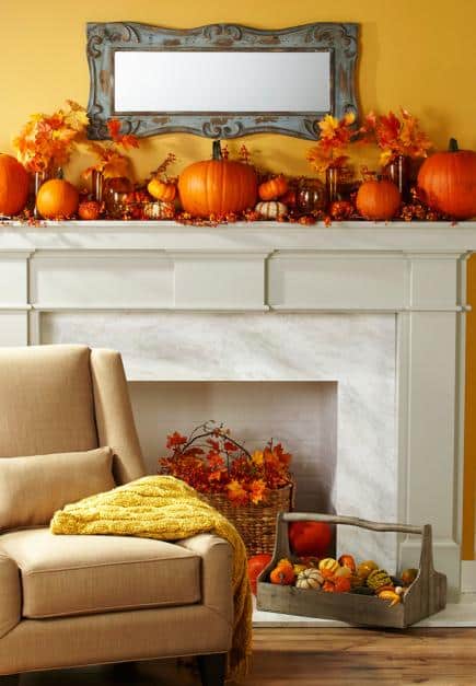 Last Minute Thanksgiving Decor Ideas, Thanksgiving Decorations For Fireplace Mantel