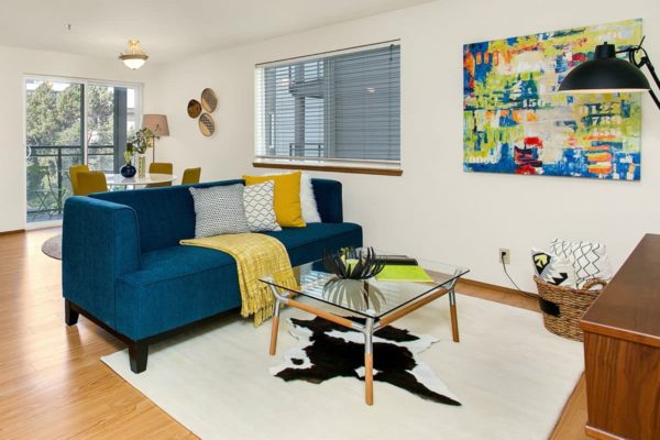 Capitol Hill Condo Living Room Staged Seattle