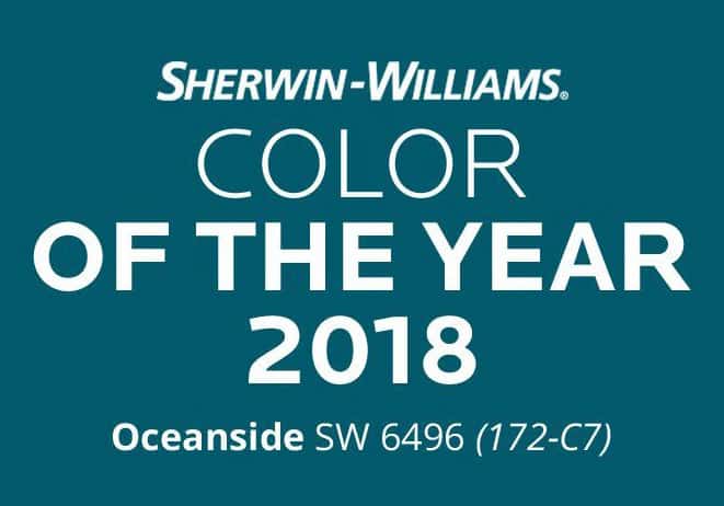 Sherwin Williams Color of the Year 2018 Oceanside Blue Paint home office design