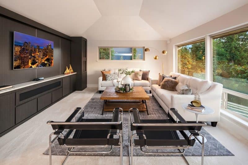 Staged Bellevue remodel Living Room Design