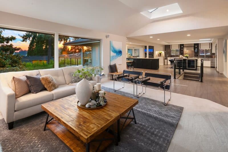 Bellevue remodel Staged Home Contemporary Living Room Design