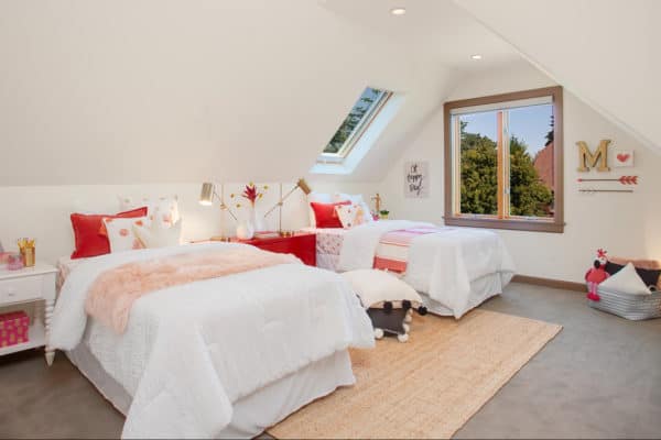 staged attic conversion bedroom