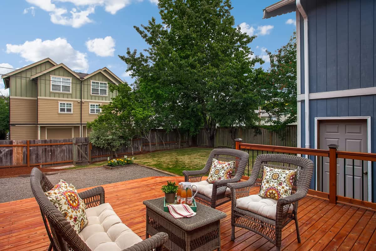 staged outdoor seating area