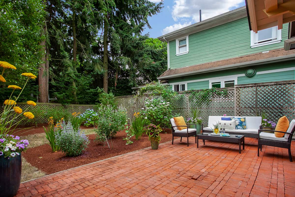 staged garden area