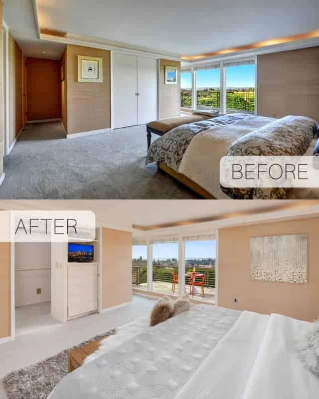 Before & After Photo Midcentury Staging