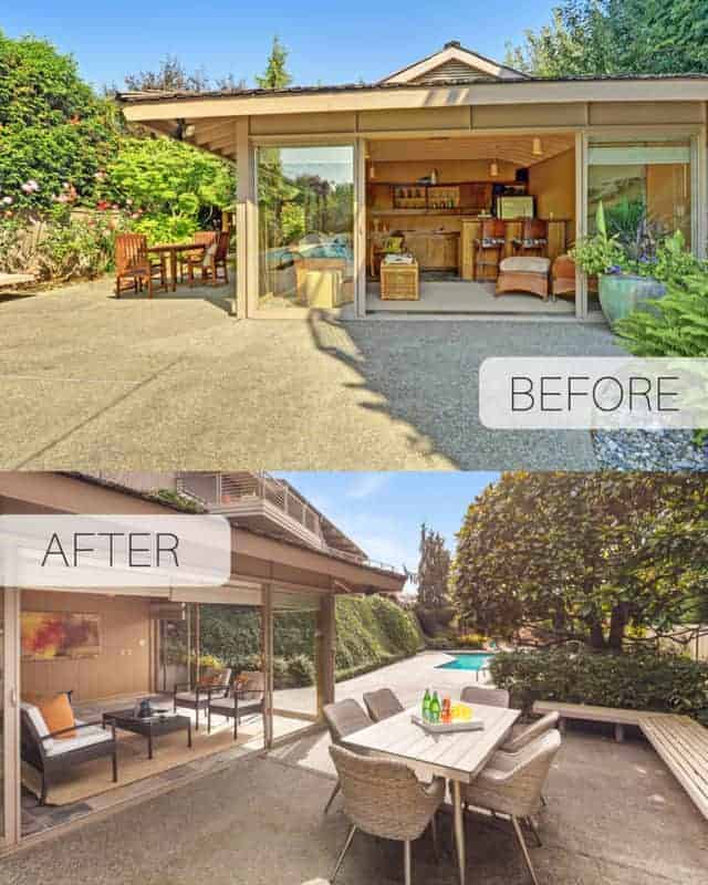 Before & After Photo Midcentury Staging