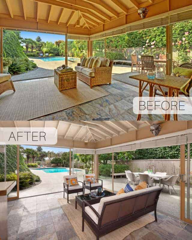 Before & After Photo Midcentury Staging