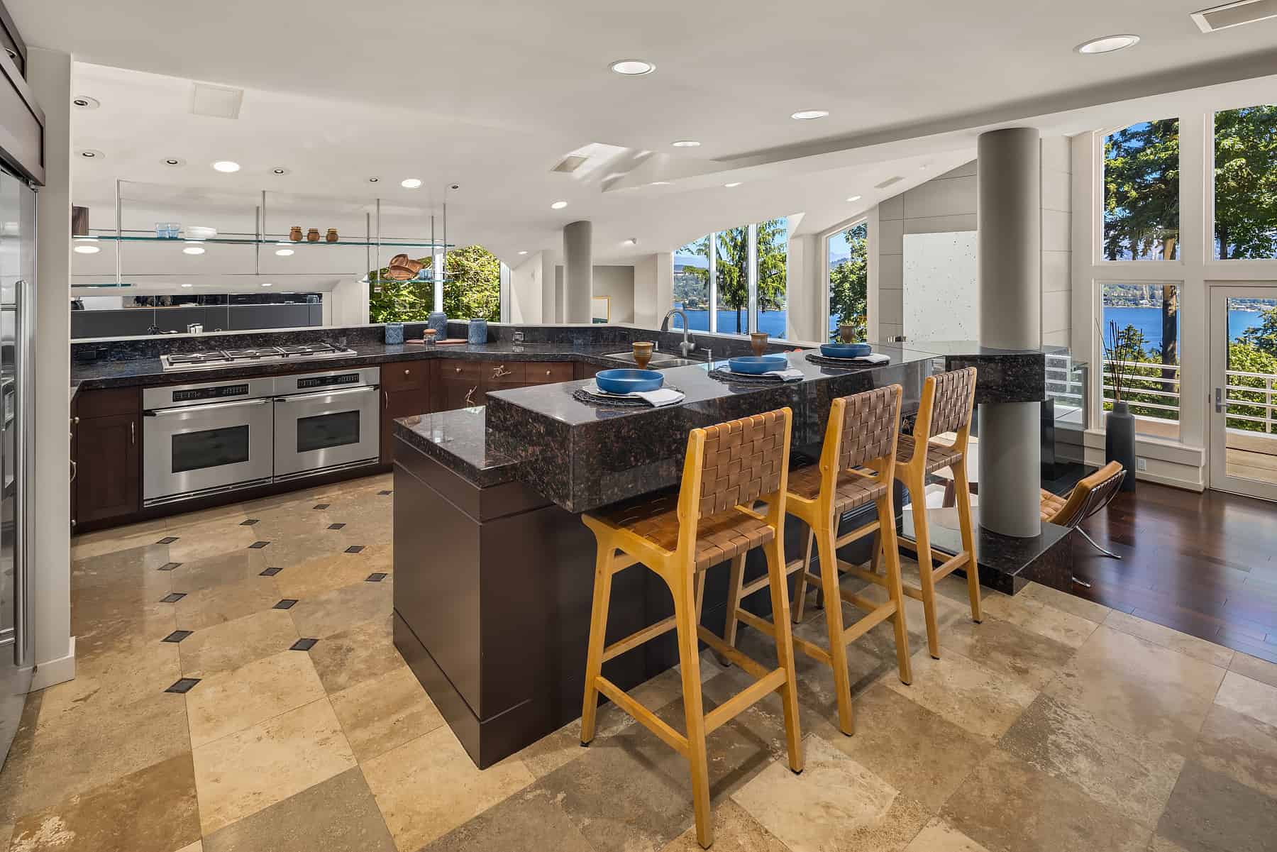 kitchens with tile floors