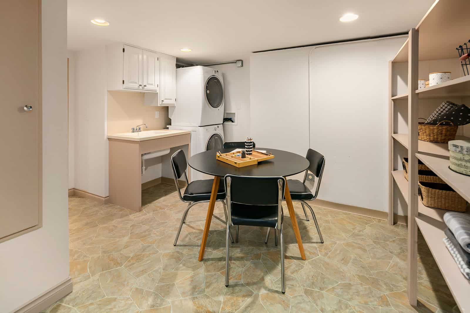 laundry room with table