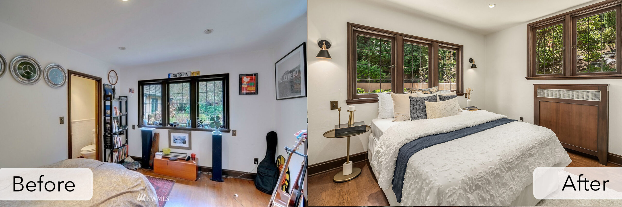 luxury mercer island guest bedroom before and after