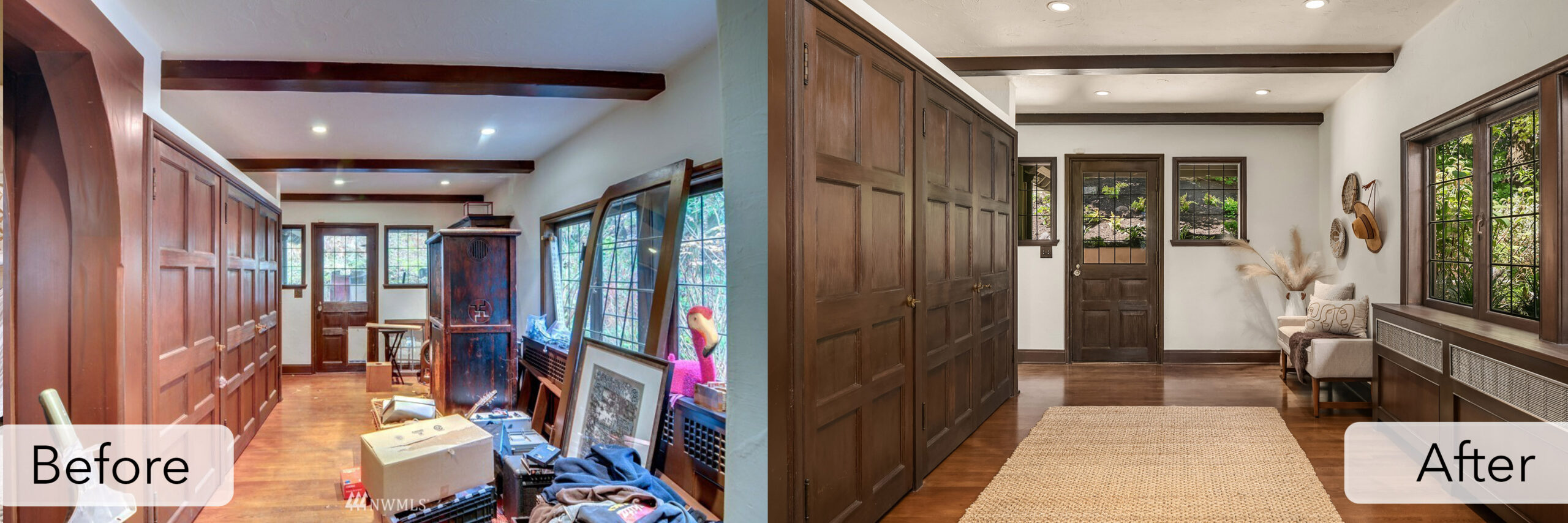 luxury mercer island home mudroom before and after