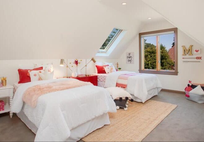 staged attic conversion bedroom